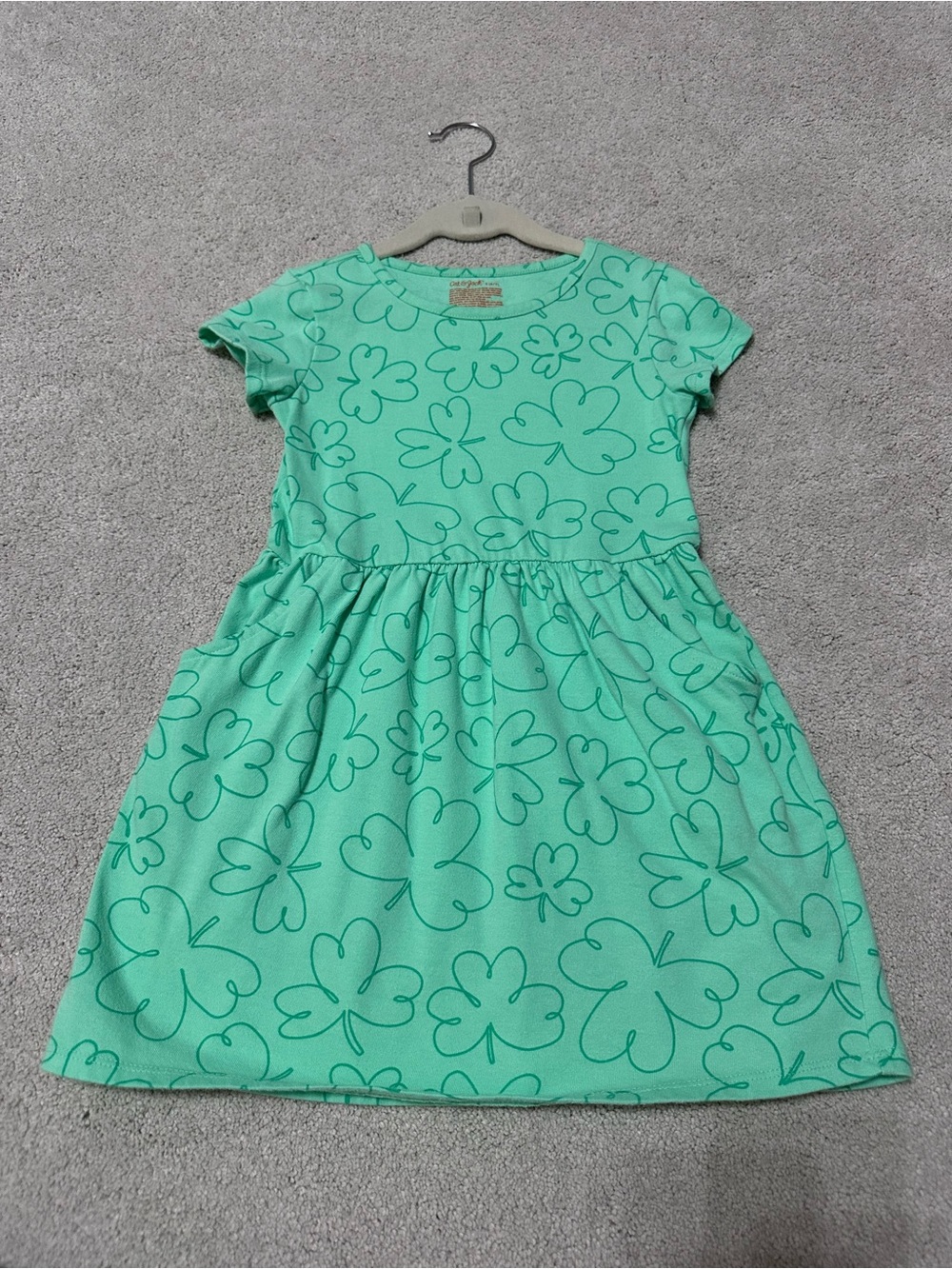Cat & Jack Mint Green Short Sleeve Floral Dress